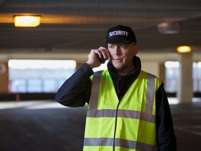 Security guard using a walkie talkie...For more of this model click on the banner below...